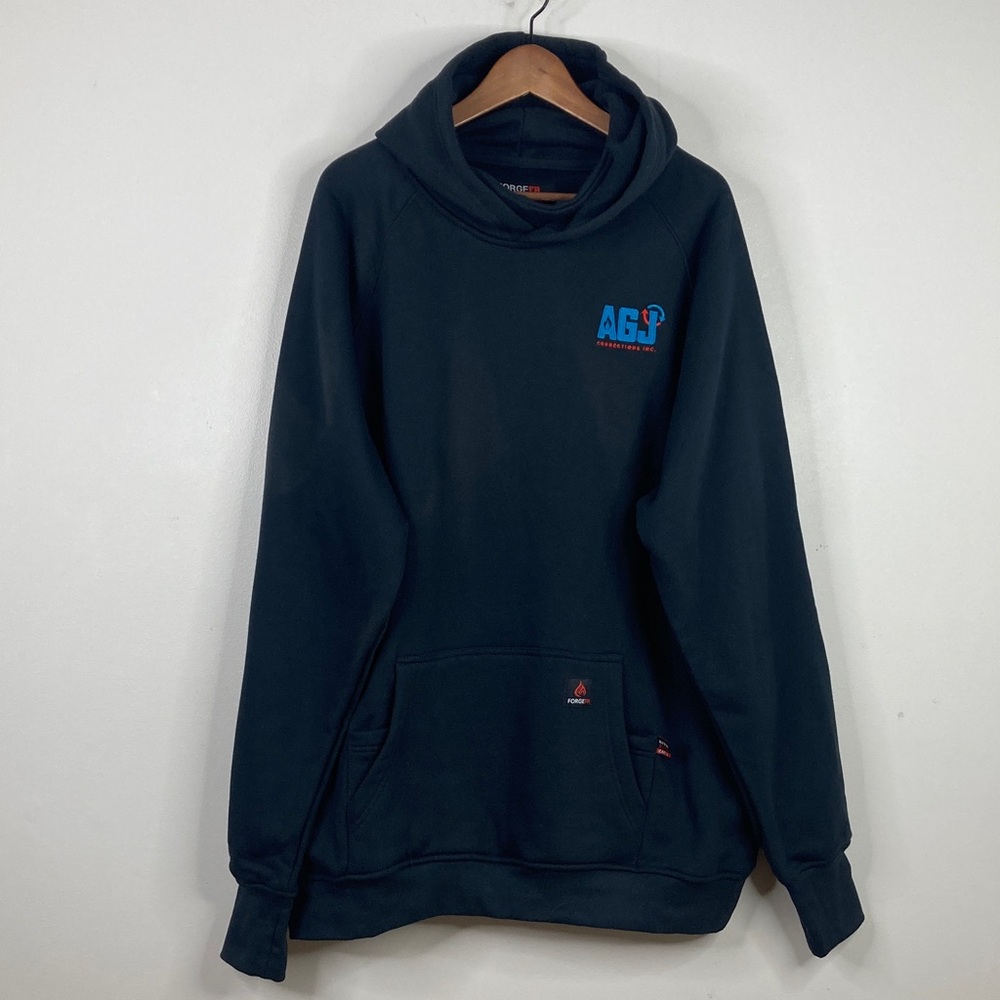 New Forge FR Pullover Hoodie Men's XL Navy Blue Cotton Fleece Workwear